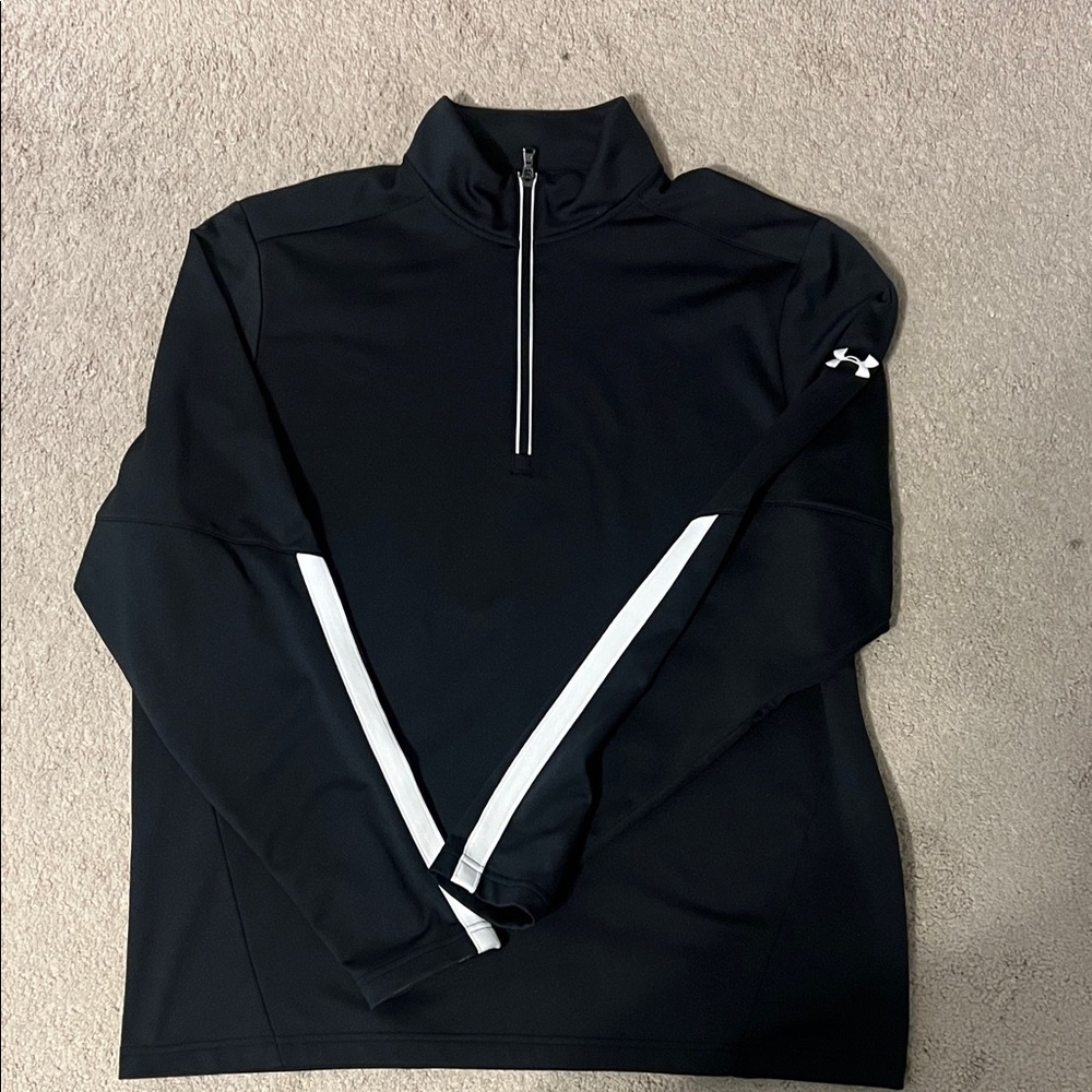 Under Armour Men's Black and White Quarter-Zip Pullover